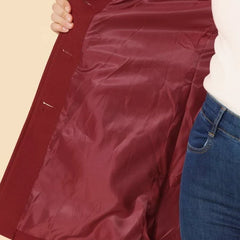 Women's Long Coat Button-Front Closure Versatile Styling Layering Outerwear