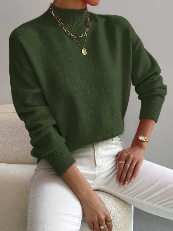 Women's Classic Knit Sweater Relaxed Fit Long Sleeve Crew Neck Casual Wear