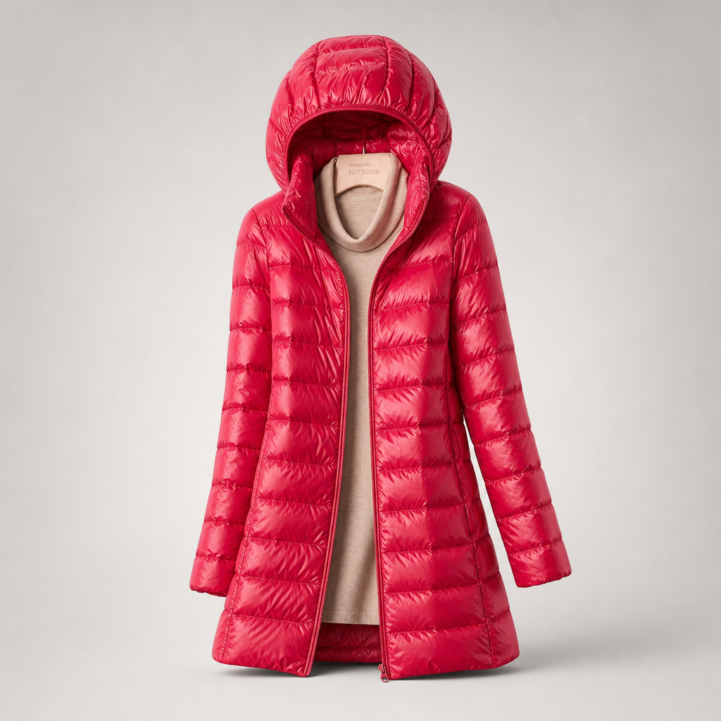 Women's Ultralight Down Jacket Full-Zip Hooded Lightweight Casual Outdoor