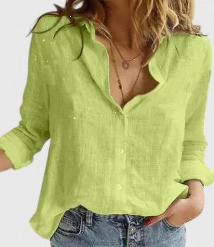 Women's Look Notched Collar Shirt Outfit for Work Brunch Casual Days and Everyday Wear