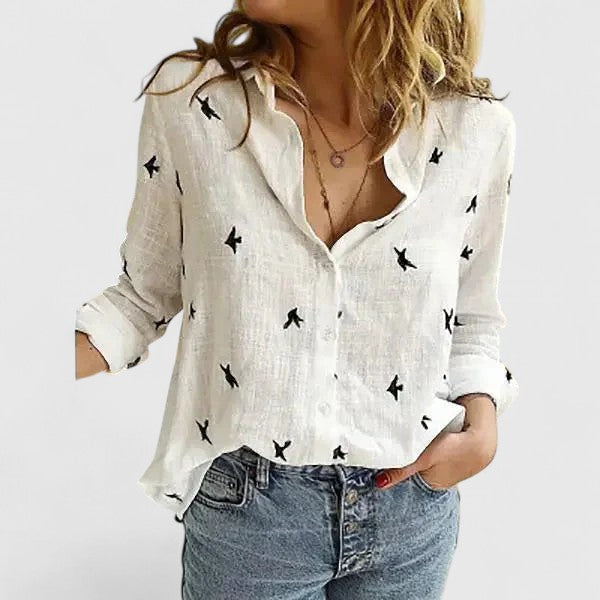 Women's Look Notched Collar Shirt Outfit for Work Brunch Casual Days and Everyday Wear