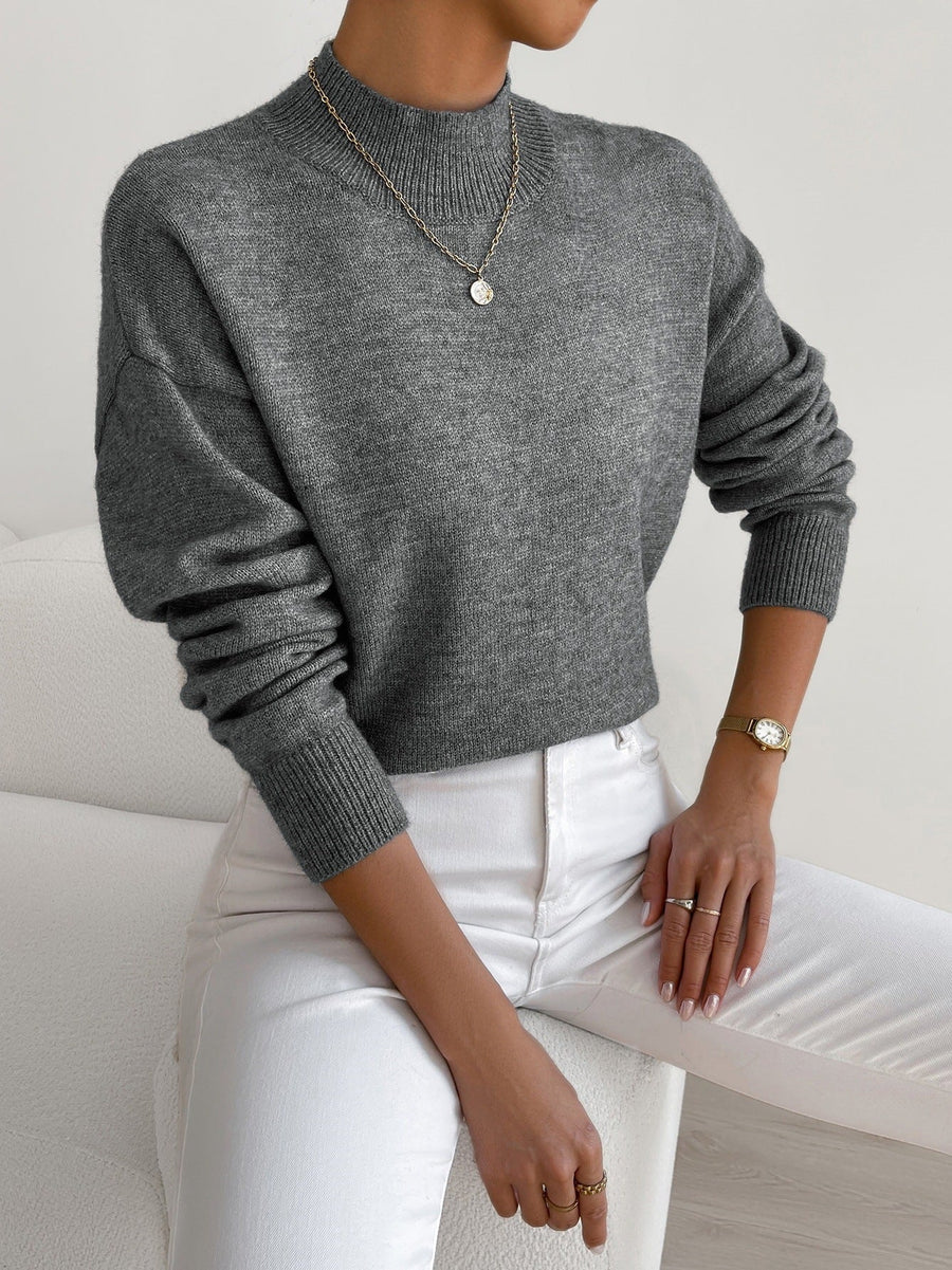 Women's Classic Knit Sweater Relaxed Fit Long Sleeve Crew Neck Casual Wear
