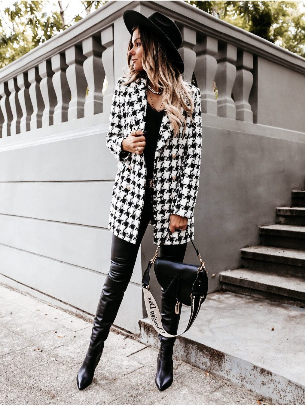 Women's Double-Breasted Blazer Jacket Tailored Fit Long Sleeve Classic Office
