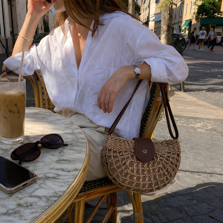 Women’s Casual Woven Shoulder Bag | Summer Crossbody Purse