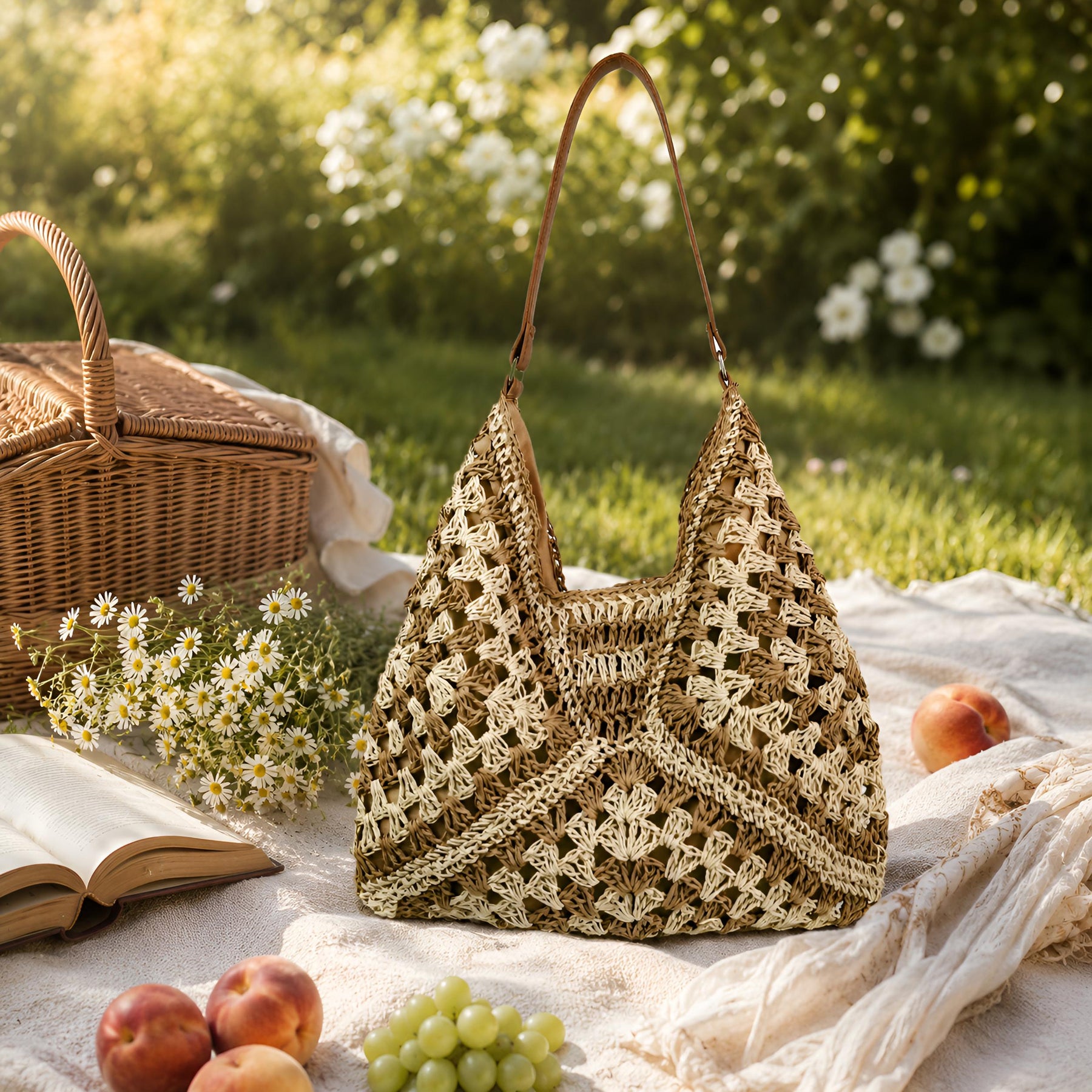 Women's Woven Straw Shoulder Summer Hobo Bag Purse for Work Travel Holidays Shopping Commutes and Everyday Use