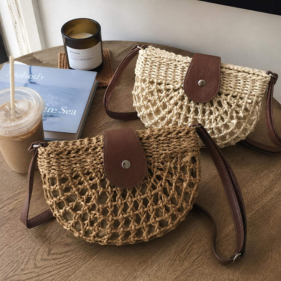 Women's Casual Woven Shoulder Bag Purse Summer Crossbody for Work Travel Holidays Shopping Commutes and Everyday Use