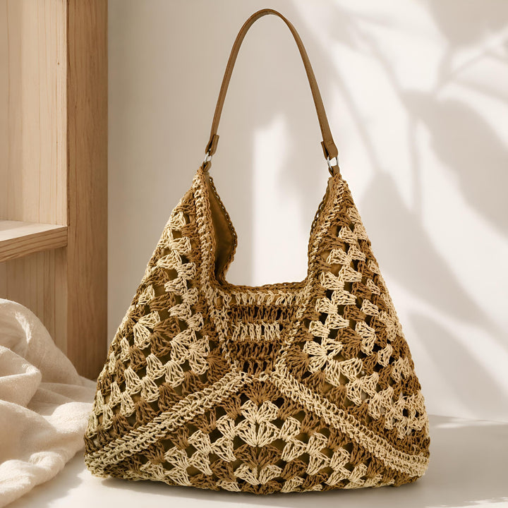 Women’s Stylish Woven Straw Shoulder Bag | Summer Hobo Bag