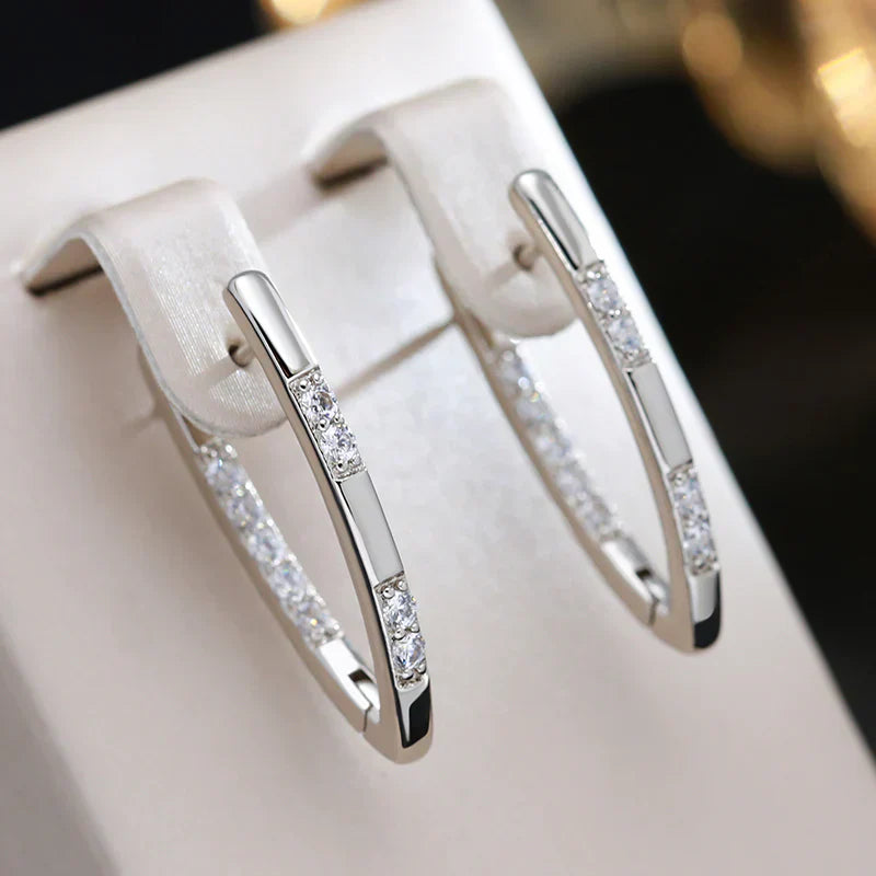 Women's Gold Zirconia Earrings Statement Jewellery Jewelry Gift for Women Weddings Parties Prom and Everyday Wear