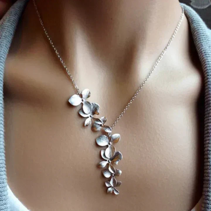 Women's White Gold Silver Charm Necklace Statement Jewellery Jewelry Gift for Women Weddings Parties Prom and Everyday Wear