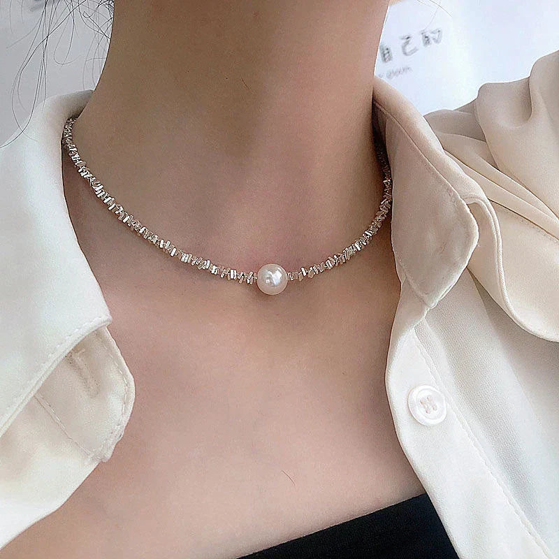 Women's White Gold Pearl Necklace Statement Jewellery Jewelry Gift for Women Weddings Parties Prom and Everyday Wear