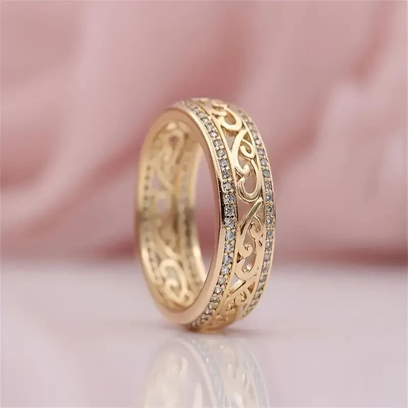 Women's Gold Hollow Ring Statement Jewellery Jewelry Gift for Women Weddings Parties Prom and Everyday Wear