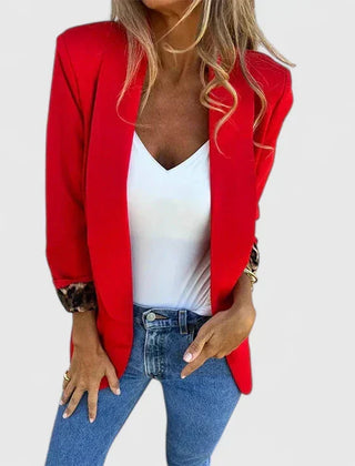 Women's Tailored Blazer Structured Fit Notched Lapel Single Button Office Chic