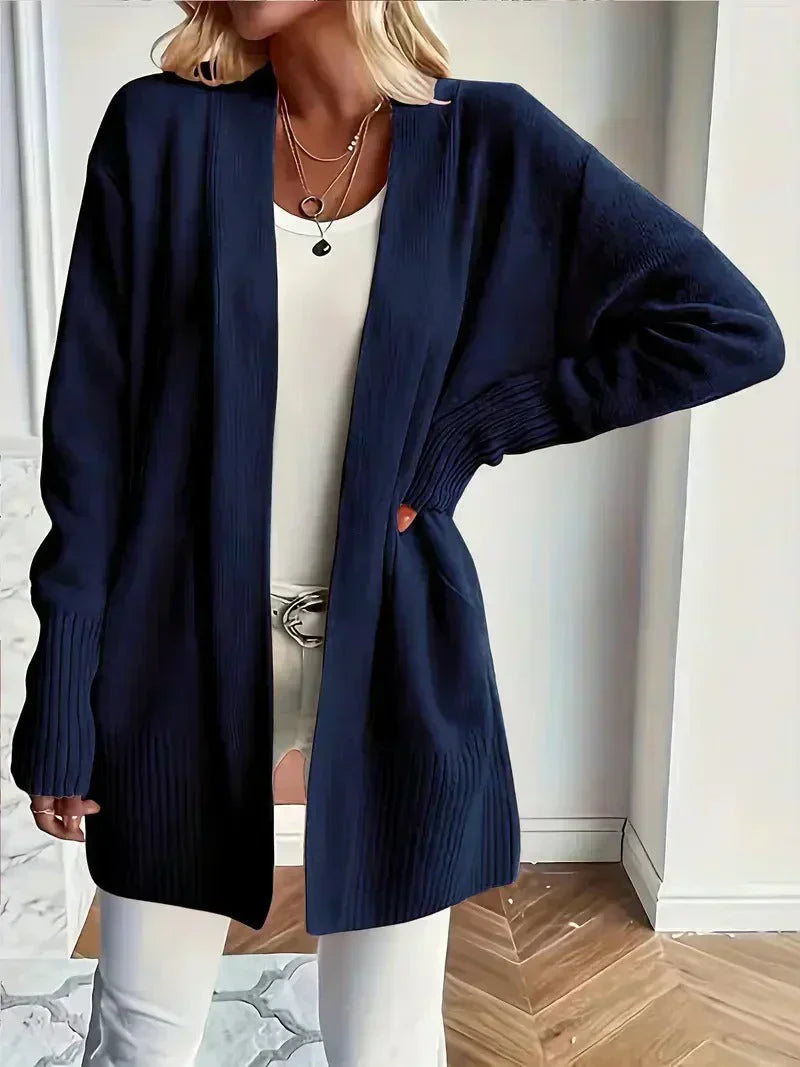 Women's Cozy Knit Cardigan Open Front Long Sleeve Relaxed Layering