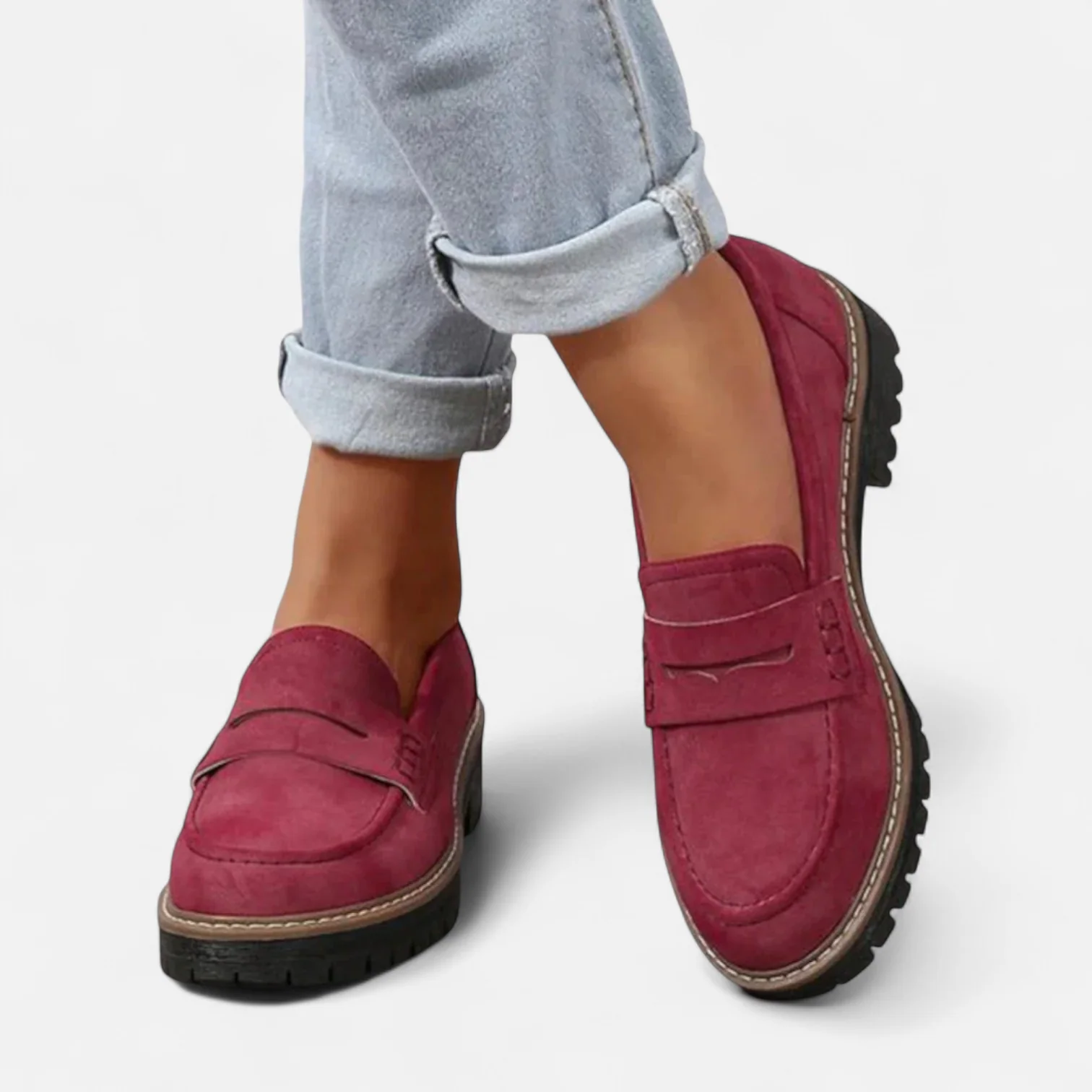 Women's Stylish Heeled Loafers Classic Design Chic Everyday Footwear