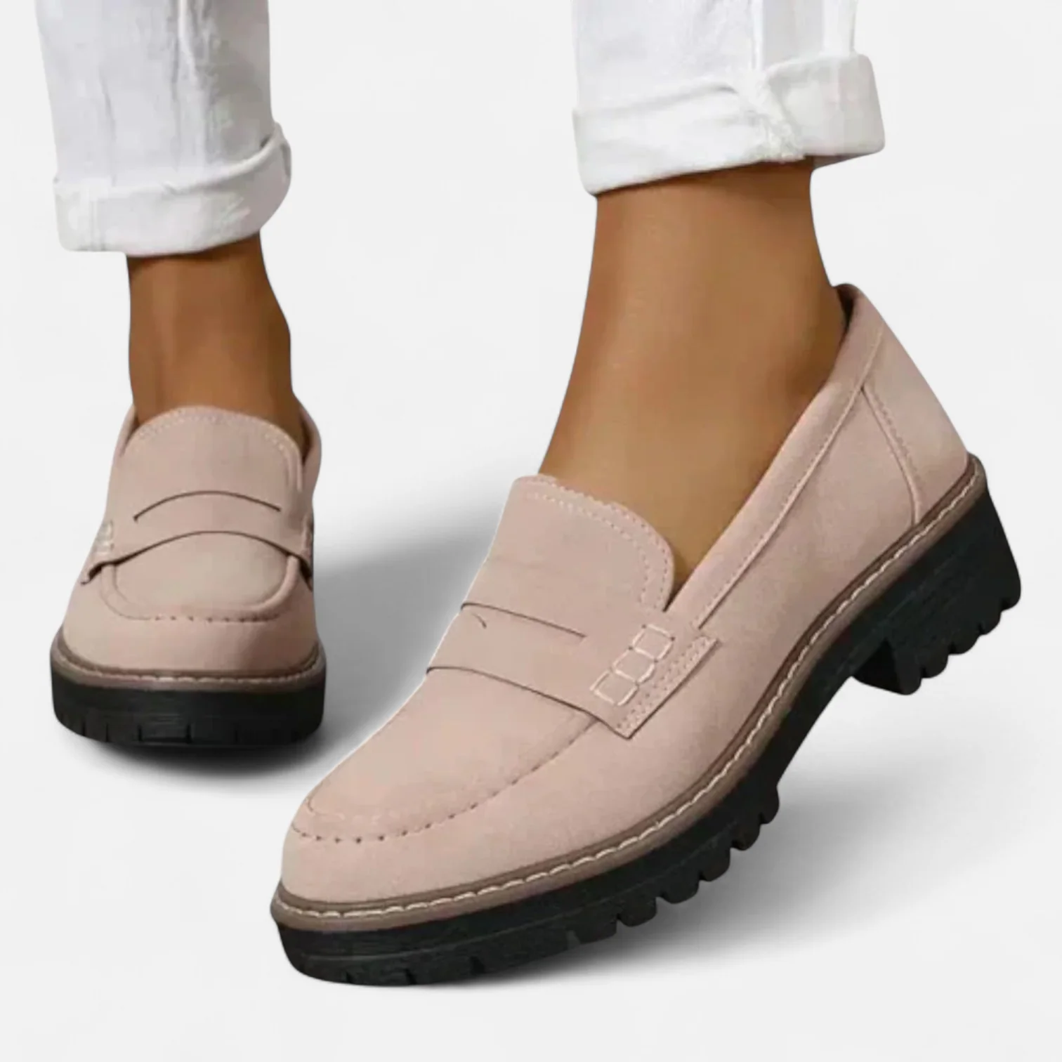 Women's Stylish Heeled Loafers Classic Design Chic Everyday Footwear