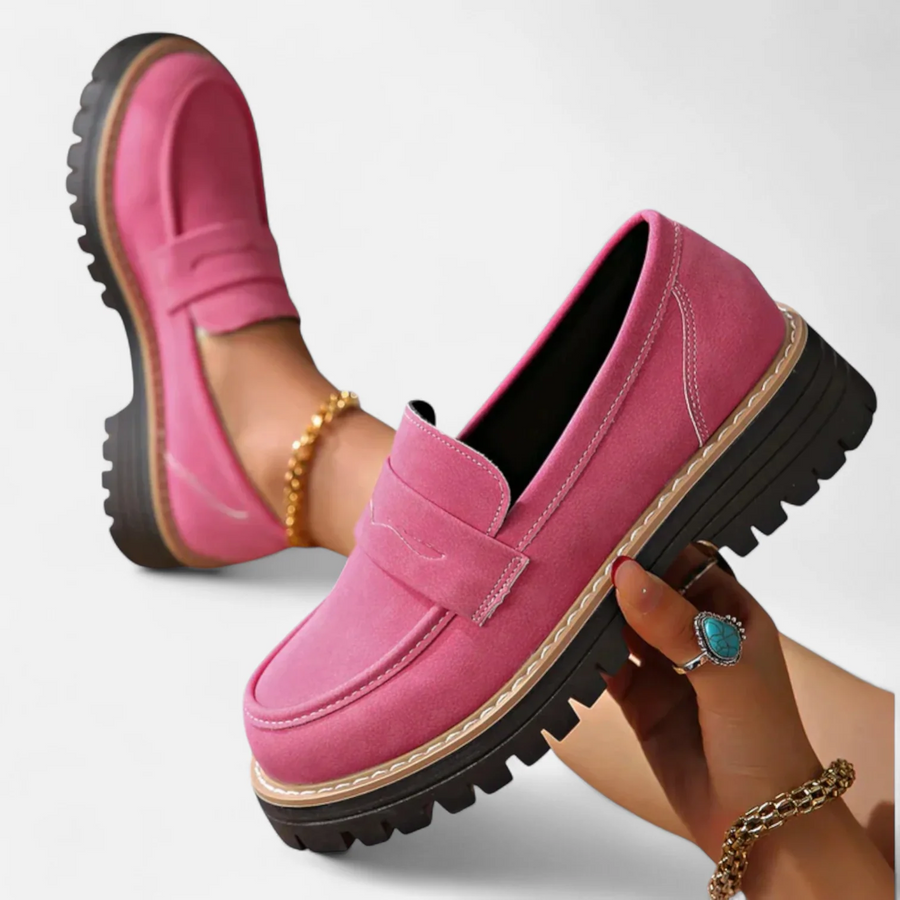 Women's Stylish Heeled Loafers Classic Design Chic Everyday Footwear