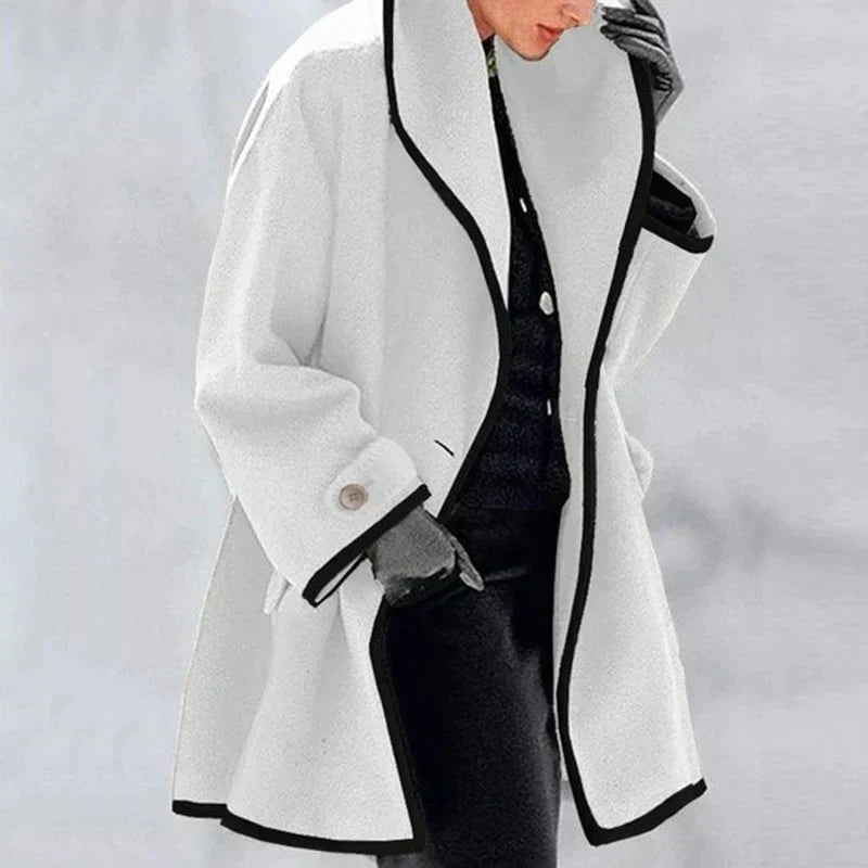 Women's Oversized Trench Coat Relaxed Fit Long Sleeve Open Front Casual