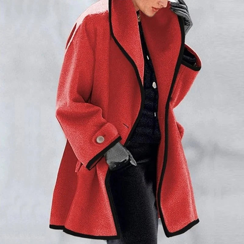 Women's Oversized Trench Coat Relaxed Fit Long Sleeve Open Front Casual