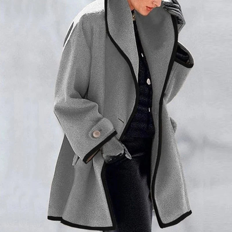Women's Oversized Trench Coat Relaxed Fit Long Sleeve Open Front Casual