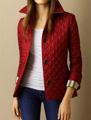 Women's Quilted Puffer Jacket Relaxed Fit Long Sleeve Zipper Closure Casual Outerwear