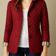 Women's Quilted Puffer Jacket Relaxed Fit Long Sleeve Zipper Closure Casual Outerwear