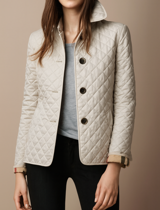 Women's Quilted Puffer Jacket Relaxed Fit Long Sleeve Zipper Closure Casual Outerwear