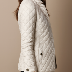 Women's Quilted Puffer Jacket Relaxed Fit Long Sleeve Zipper Closure Casual Outerwear