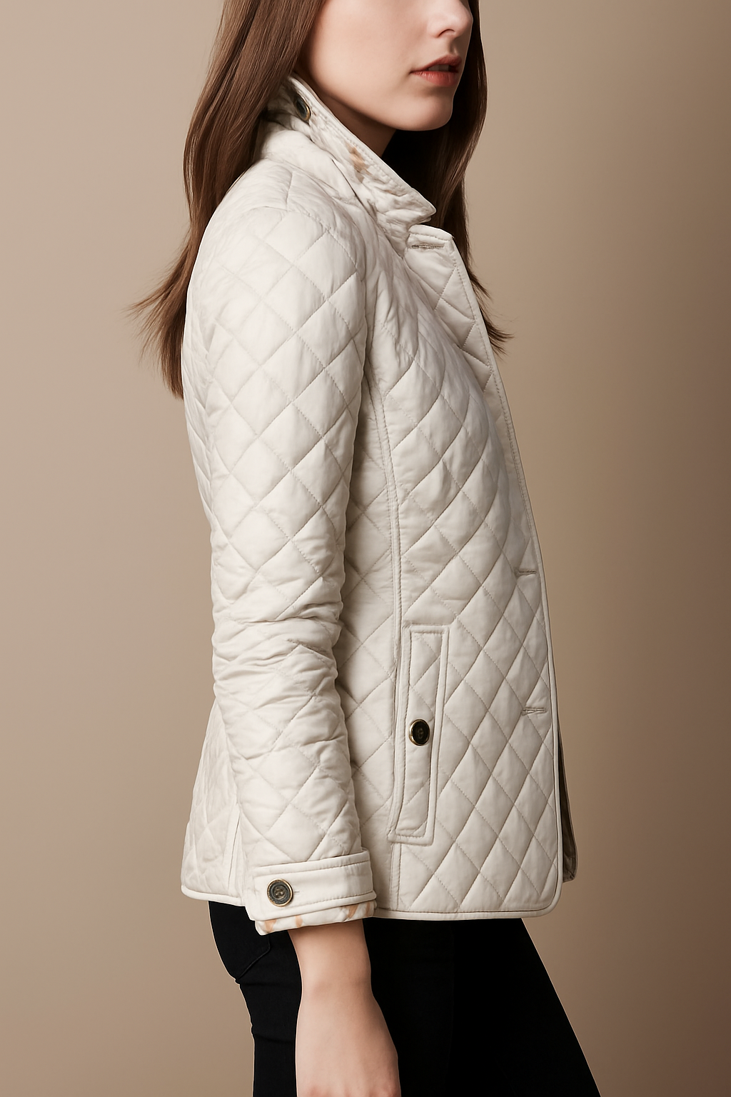 Women's Quilted Puffer Jacket Relaxed Fit Long Sleeve Zipper Closure Casual Outerwear