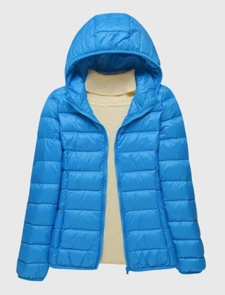 Women's Quilted Puffer Jacket Zip-Up Front Casual Layering Stylish Outdoor