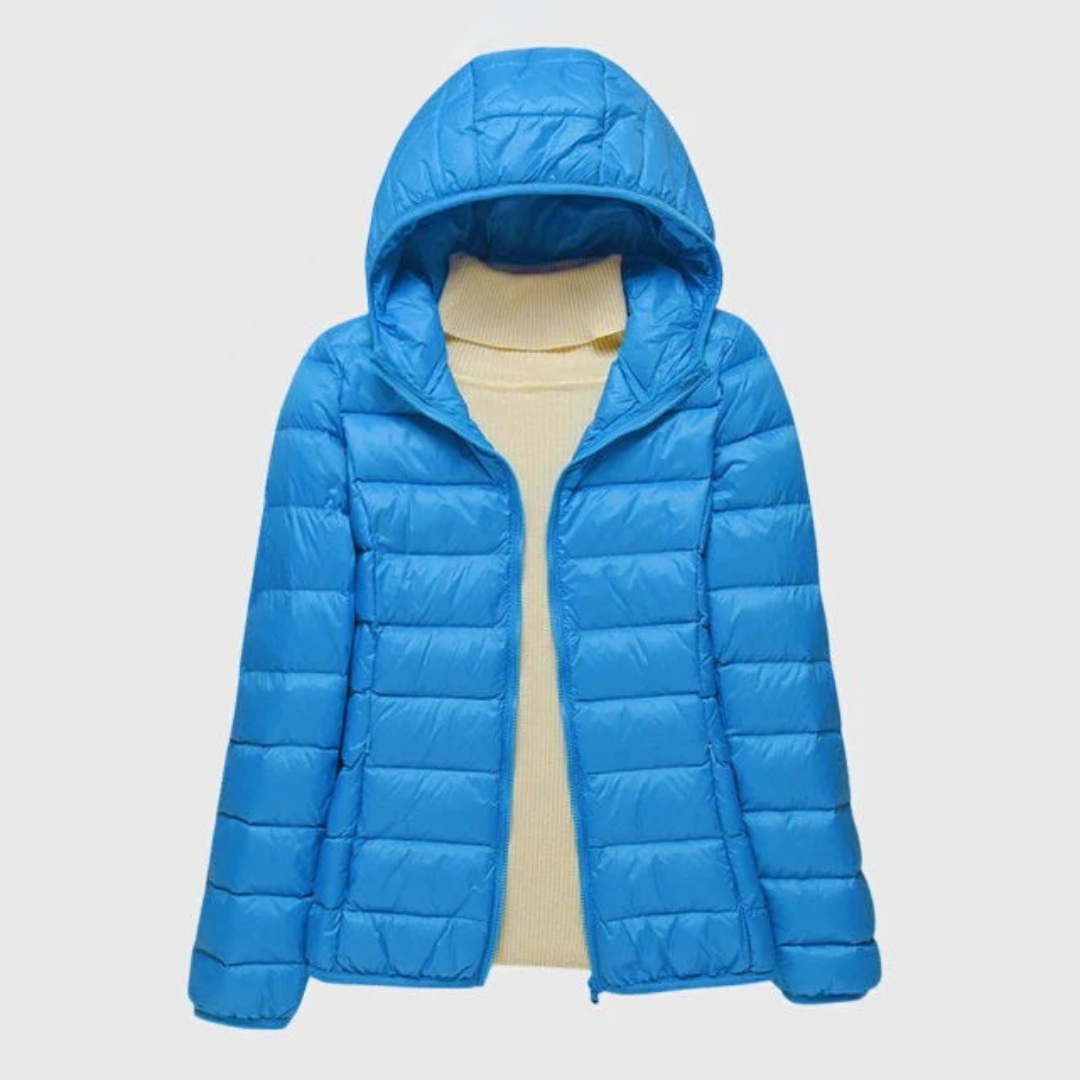 Women's Quilted Puffer Jacket Zip-Up Front Casual Layering Stylish Outdoor