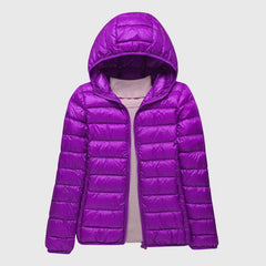 Women's Quilted Puffer Jacket Zip-Up Front Casual Layering Stylish Outdoor