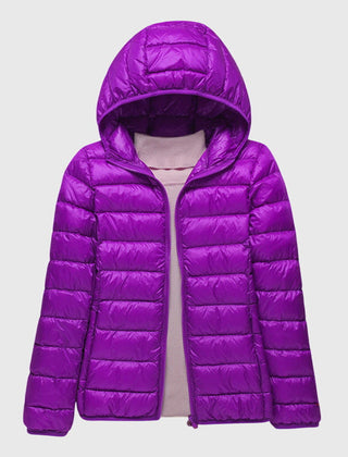 Women's Quilted Puffer Jacket Zip-Up Front Casual Layering Stylish Outdoor