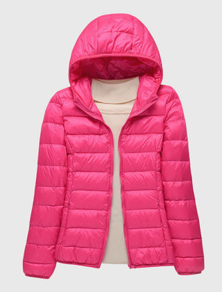 Women's Quilted Puffer Jacket Zip-Up Front Casual Layering Stylish Outdoor