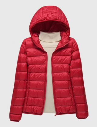 Women's Quilted Puffer Jacket Zip-Up Front Casual Layering Stylish Outdoor