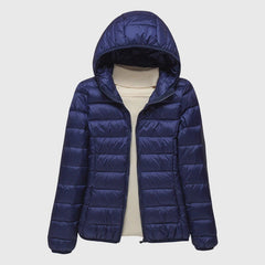 Women's Quilted Puffer Jacket Zip-Up Front Casual Layering Stylish Outdoor