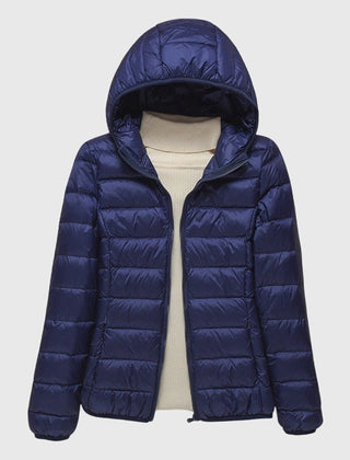 Women's Quilted Puffer Jacket Zip-Up Front Casual Layering Stylish Outdoor