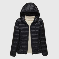 Women's Quilted Puffer Jacket Zip-Up Front Casual Layering Stylish Outdoor