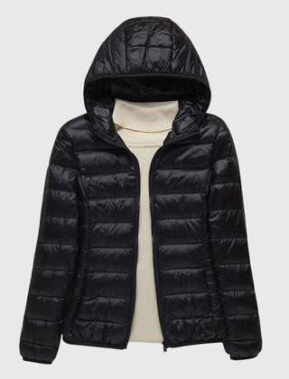 Women's Quilted Puffer Jacket Zip-Up Front Casual Layering Stylish Outdoor
