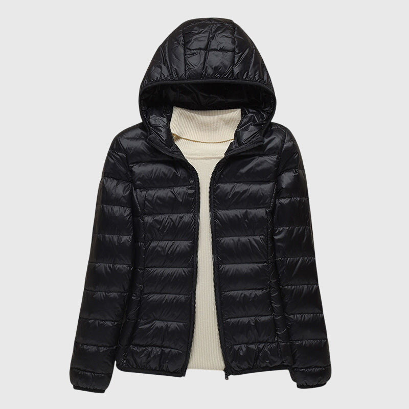 Women's Quilted Puffer Jacket Zip-Up Front Casual Layering Stylish Outdoor