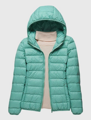 Women's Quilted Puffer Jacket Zip-Up Front Casual Layering Stylish Outdoor