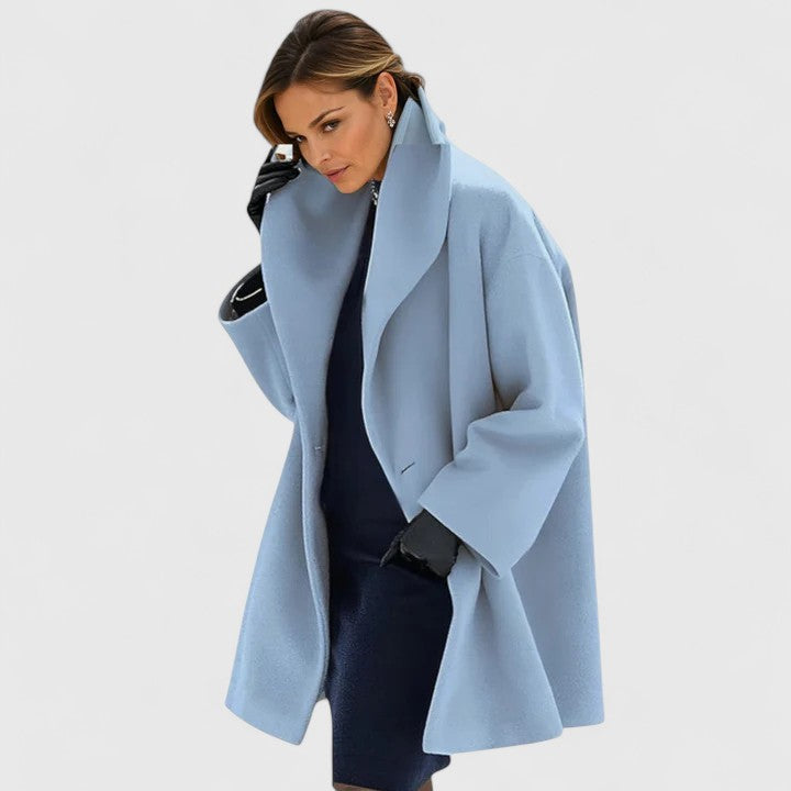 Women's Elegant Overcoat Tailored Fit Long Sleeve Notched Collar Classic Style