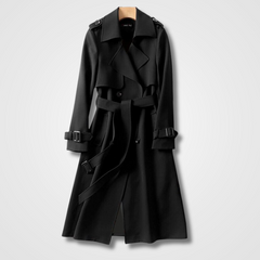 Women's Classic Trench Coat Double-Breasted Long Sleeve Stylish Outerwear