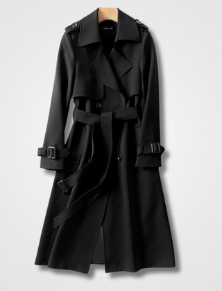 Women's Classic Trench Coat Double-Breasted Long Sleeve Stylish Outerwear