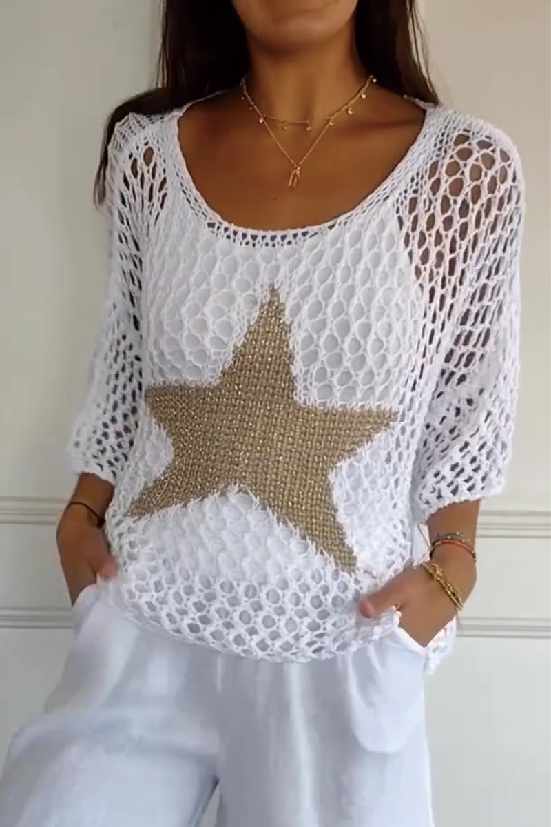 Women's Crochet Knit Top Knitwear for Autumn Winter Layering Cosy Days and Everyday Wear