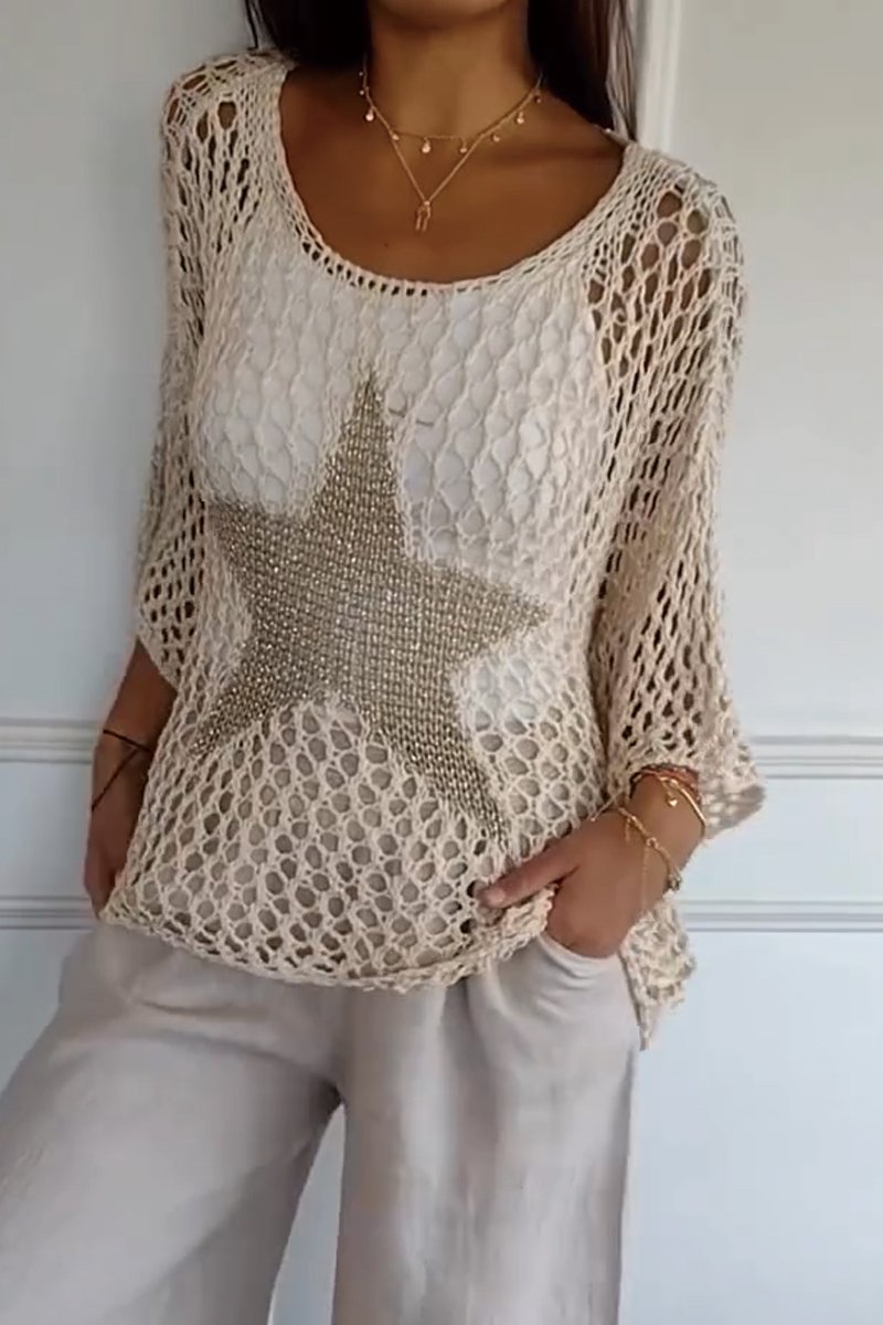Women's Crochet Knit Top Knitwear for Autumn Winter Layering Cosy Days and Everyday Wear