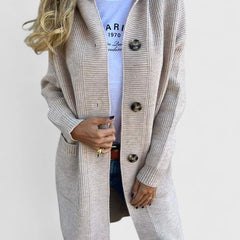Women's Longline Cardigan Button Front Deep Pockets Casual Layering