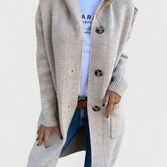 Women's Longline Cardigan Button Front Deep Pockets Casual Layering