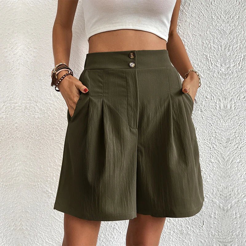 Women's Pleated High Waist Wide Leg Shorts Outfit for Work Casual Days Holidays and Everyday Wear