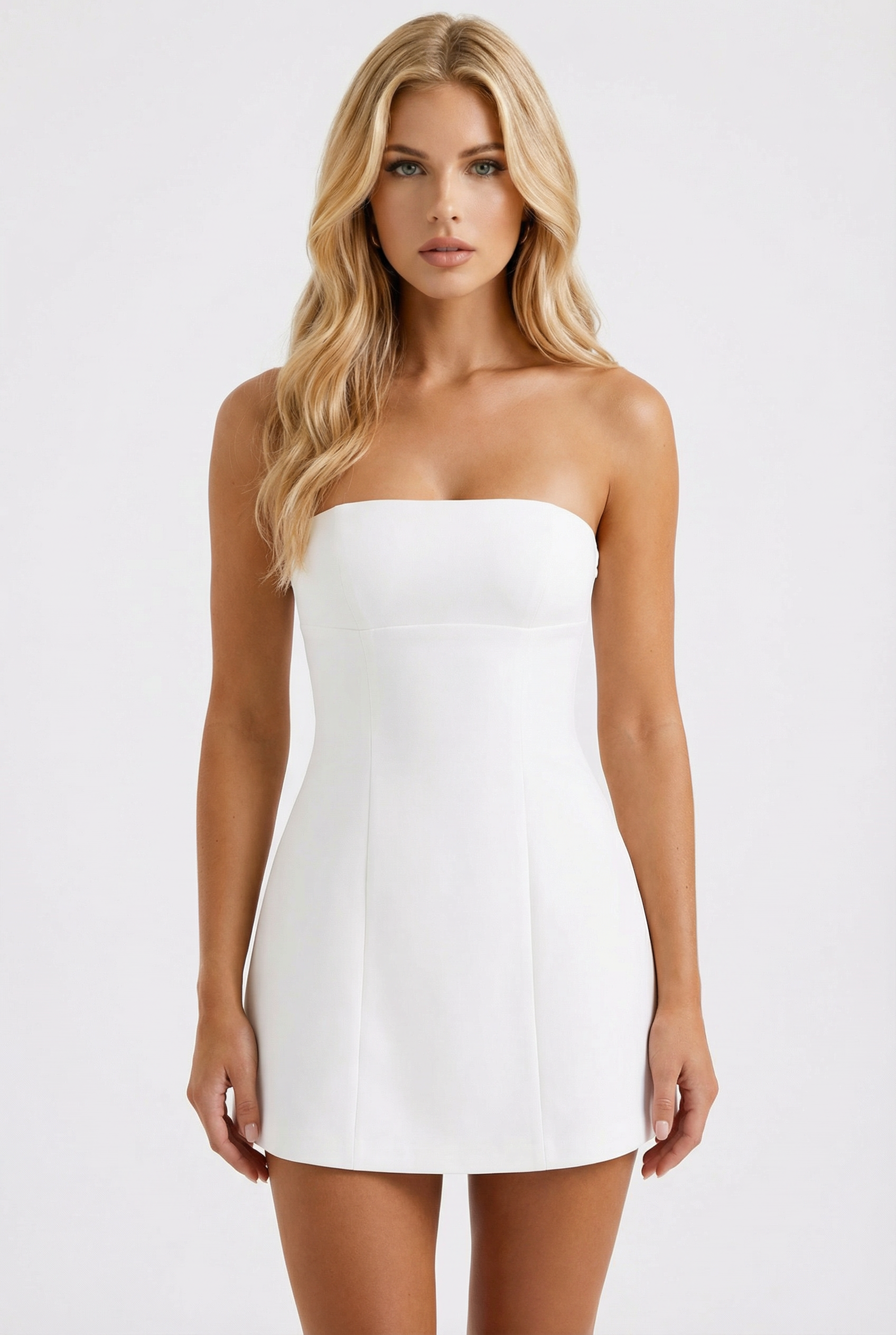 Women's Strapless Mini Dress Outfit for Summer Holidays Weddings Parties and Everyday Wear