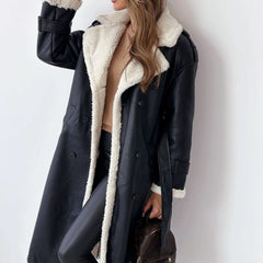 Women's Stylish Double-Breasted Trench Coat Classic Fit Long Sleeve Chic Everyday